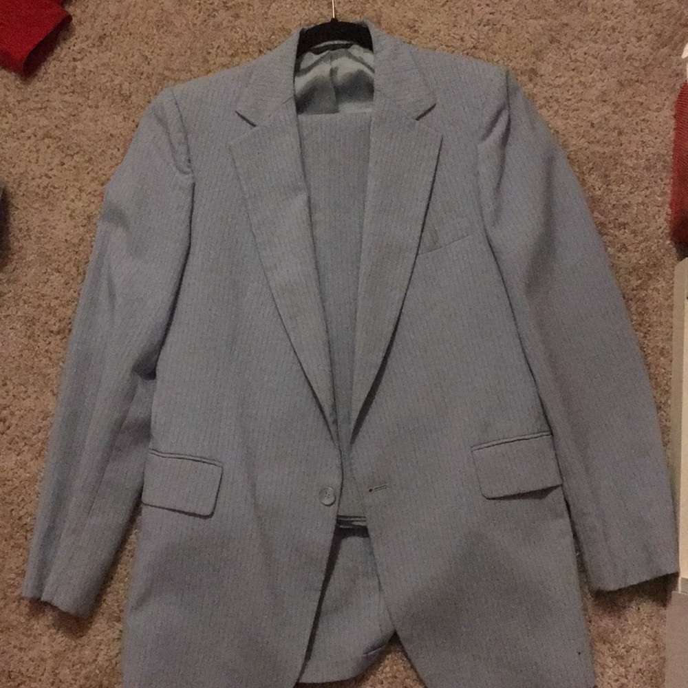 Fioravanti baby blue and black striped suit